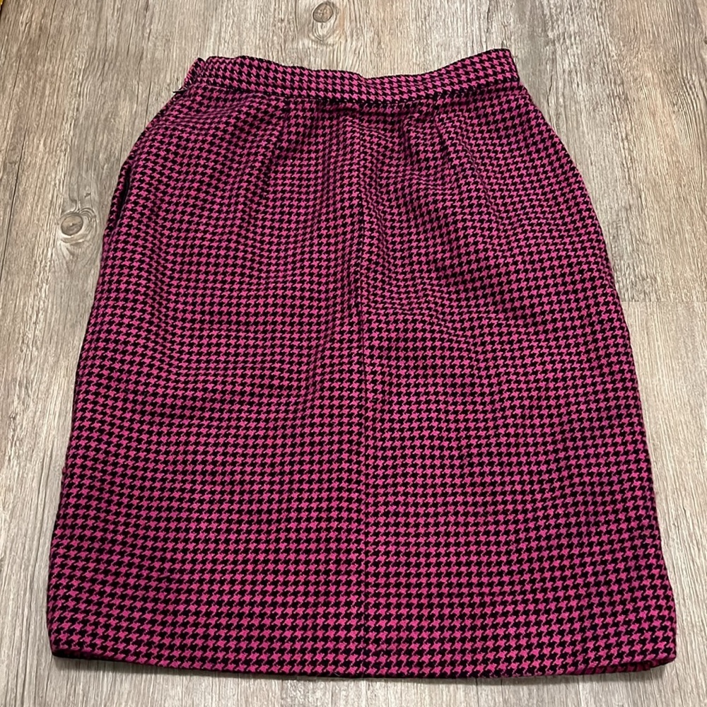 🎹Vintage Valentino Pencil Skirt Hounds tooth Pattern size 6 - Picture 10 of 14